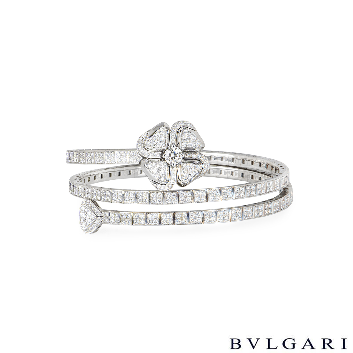 Bulgari Fiorever Bracelet in White Gold with Diamonds, L